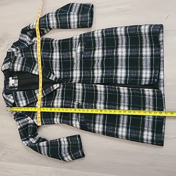 Rachel Zoe Fleece Green Open Front Cardigan Coat Shrug Medium - Picture 2 of 5